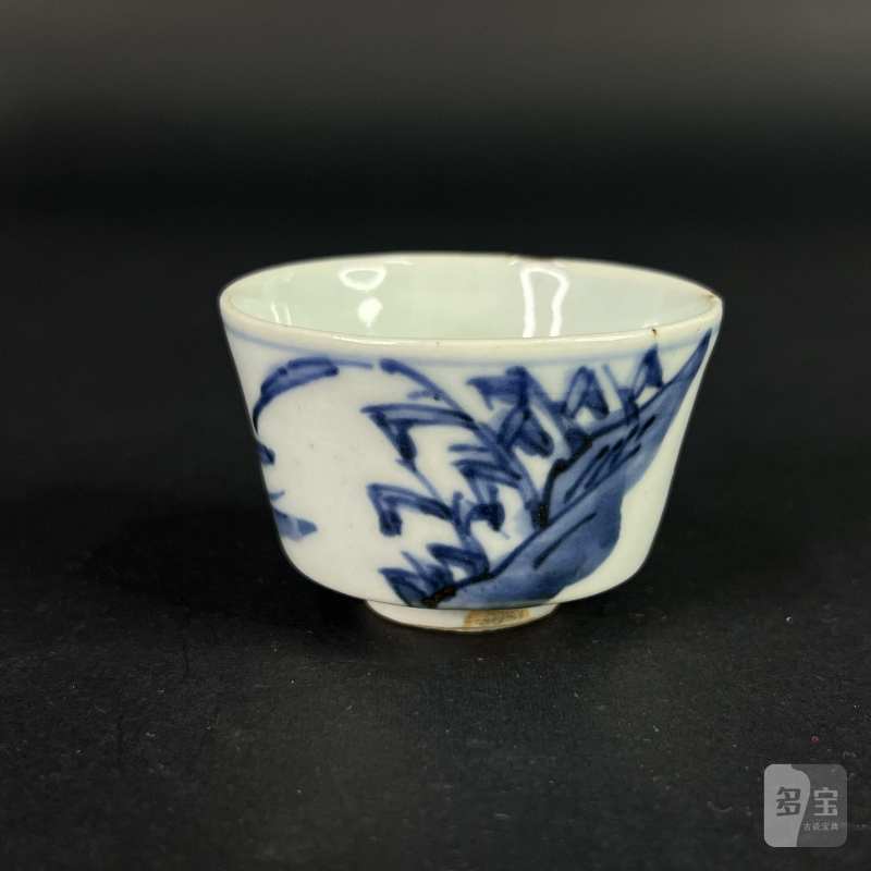 明 青花花鸟纹杯 - 图4